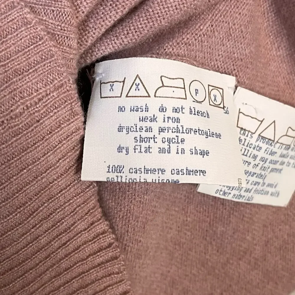 METAMORFOSI Italian 100% Cashmere Mink Pocket Sweater Blush Pink Size 4 (IT 40)